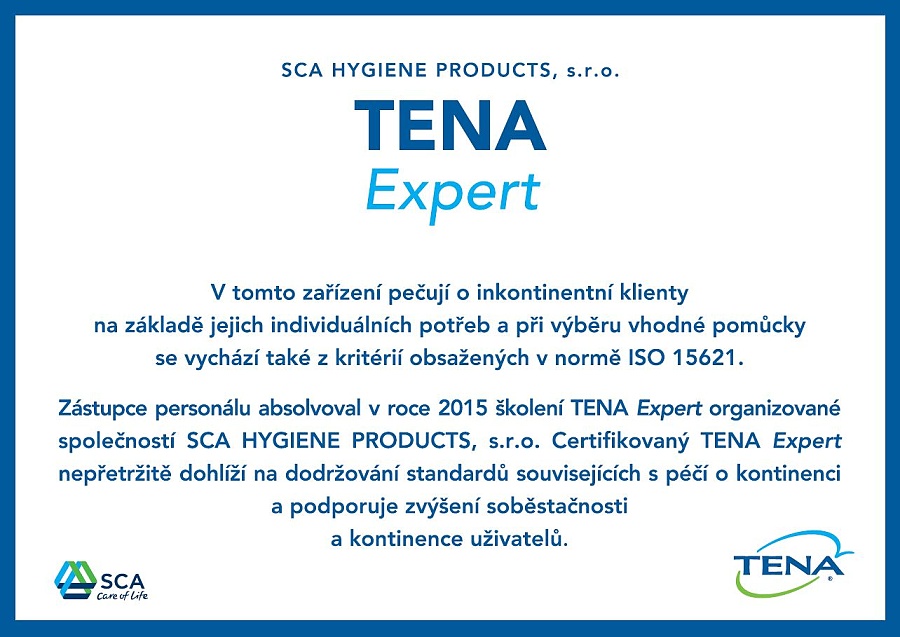 Certifikát - Tena expert 2015