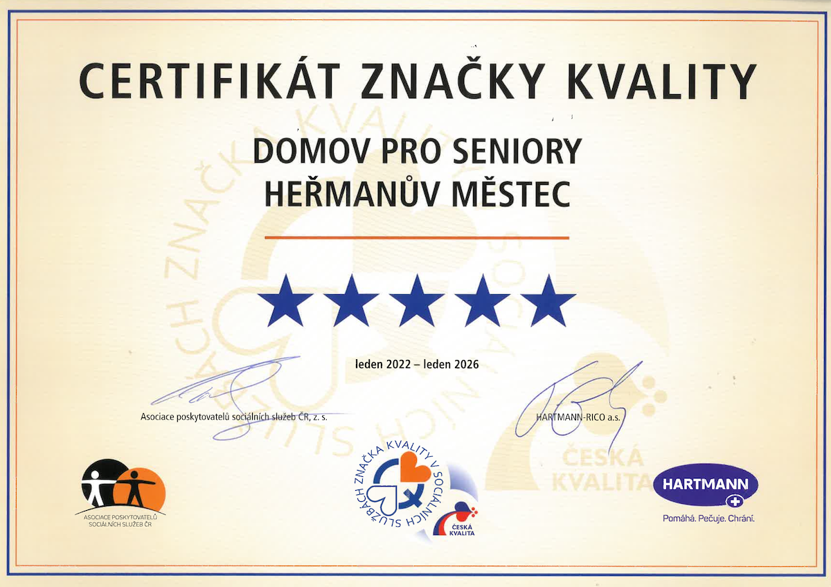 Certifikát - Značka kvality 2022-2026