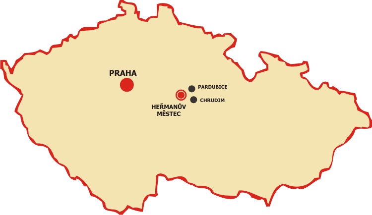 mapa ČR - poloha Domova pro seniory Heřmanův Městec